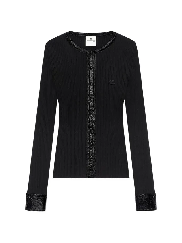 Courreges 326MGI056FI0001 cardigan nero donna