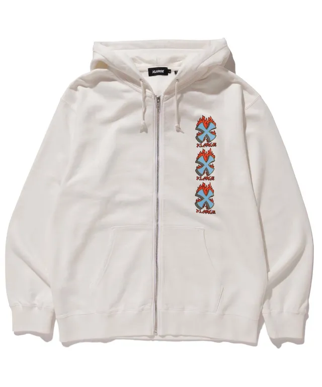 X-Large Crossfire felpa full zip bianca cotone
