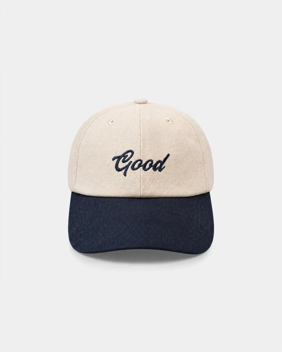 GOODPEOPLE Five-Panel cappellino cotone off white navy