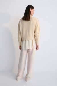 The New Society Quios maglione donna macadamia cotone
