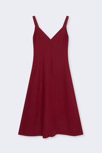 The New Society Bulbine abito bordeaux lino campionatura