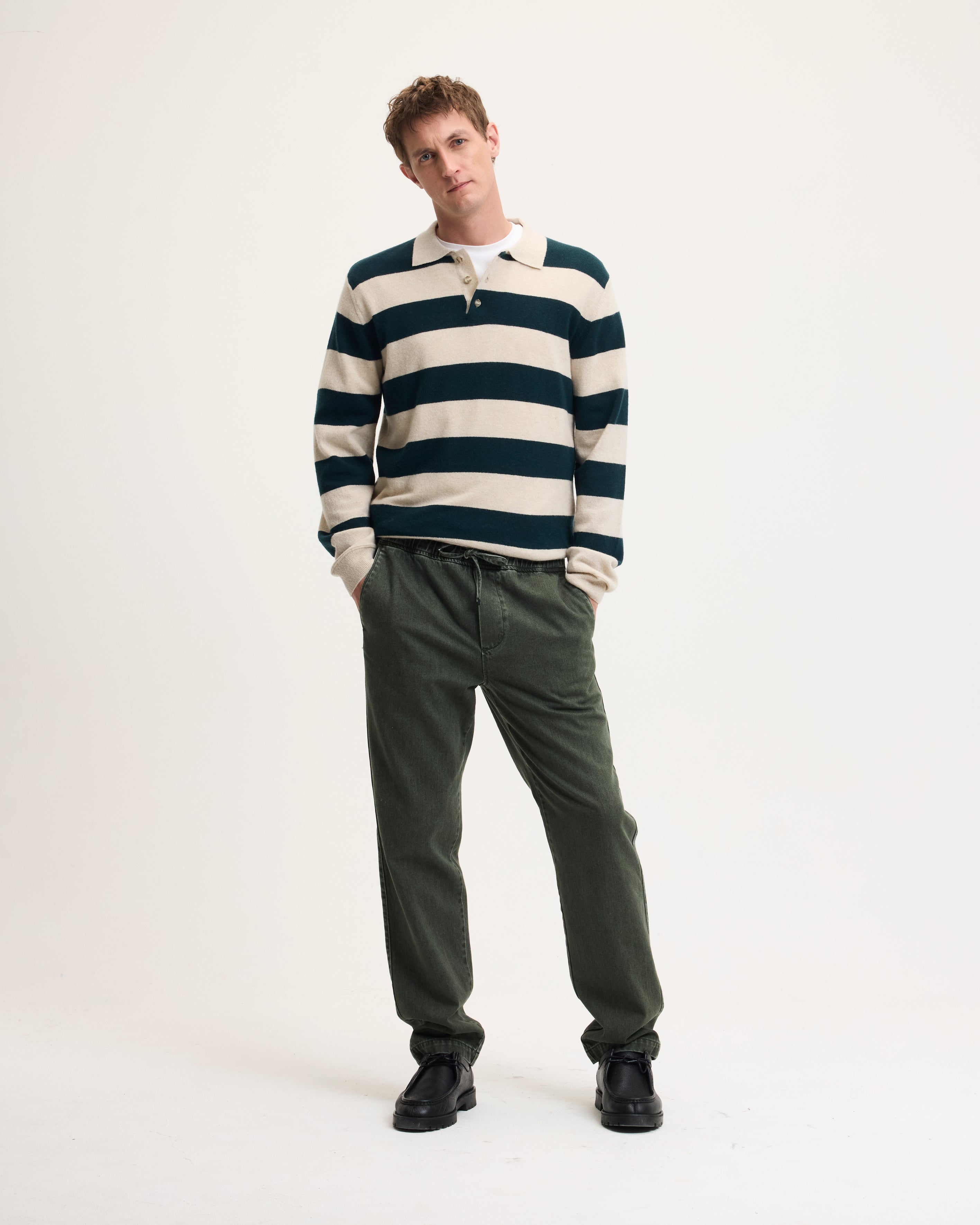 GOODPEOPLE Ken polo maglia lana verde
