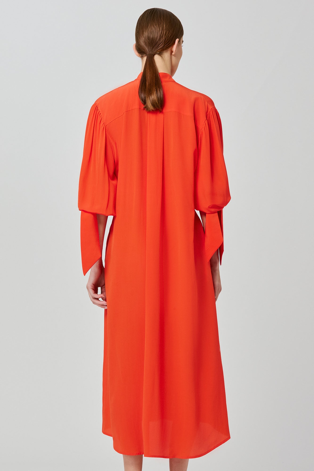 Sa Su Phi Susanna vestito lungo crepe arancione