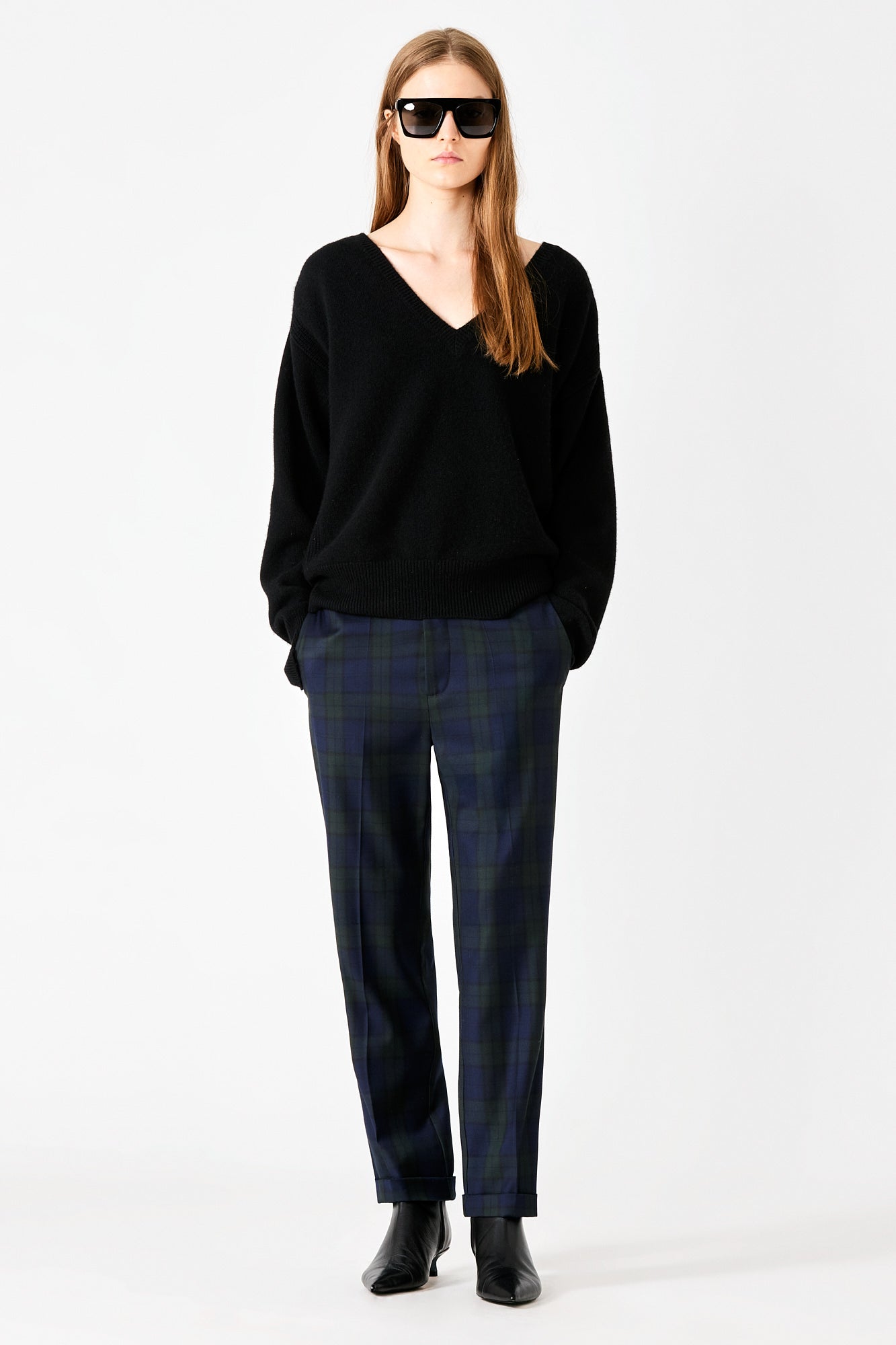 Sa Su Phi Angela pantaloni lana tartan taglia 38 navy
