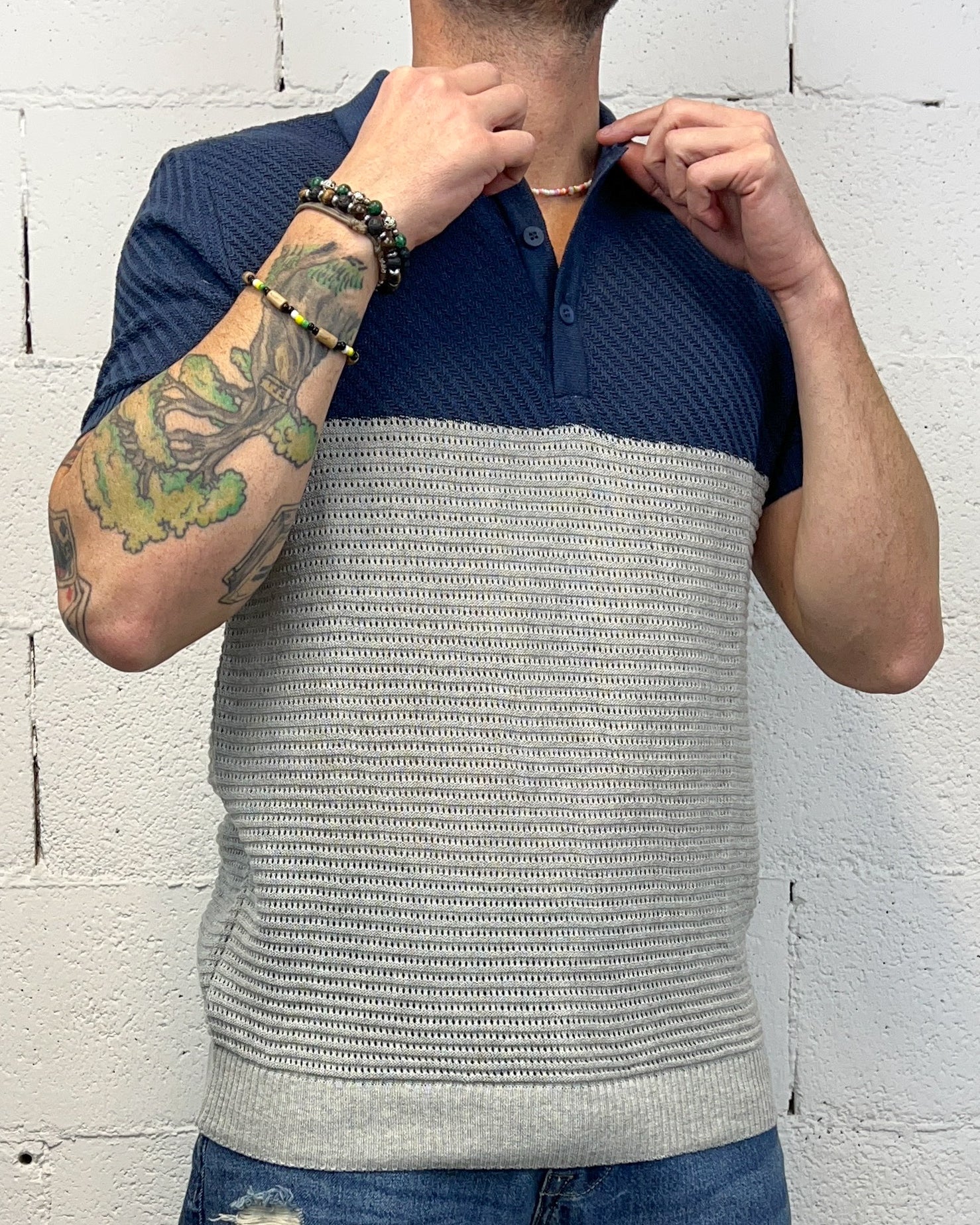 ONLYONE Over-D Color Block polo strutturata