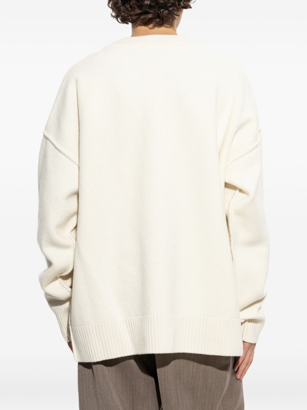 AMI UKC367 018151 cardigan bianco