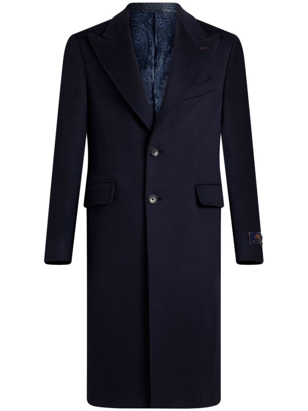 Etro MRAA0013 cappotto cashmere blu navy