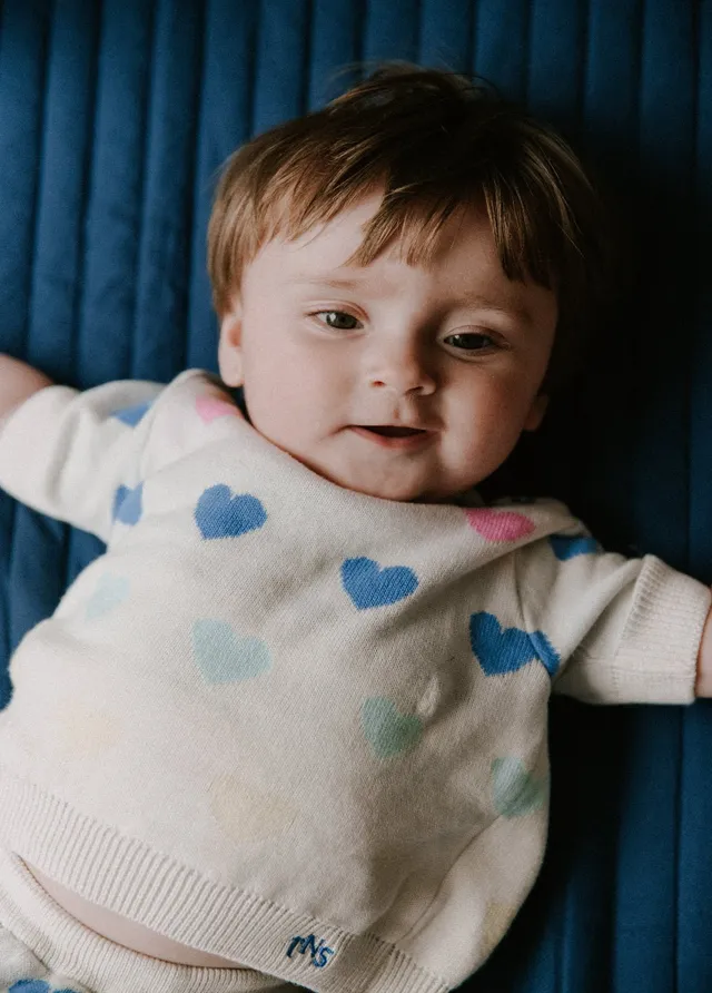 The New Society Pinpilin Baby maglia cuori cotone