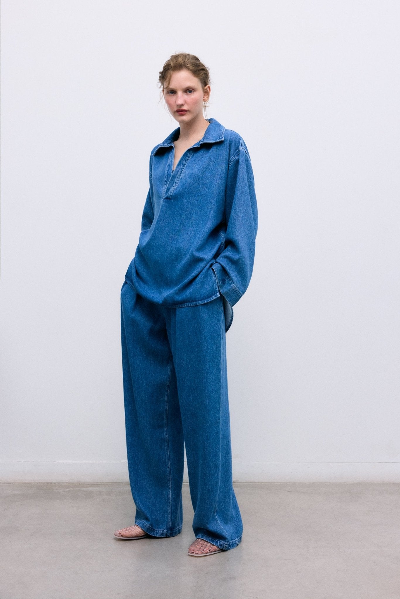 The New Society TNS Tencel pantalone donna denim medio