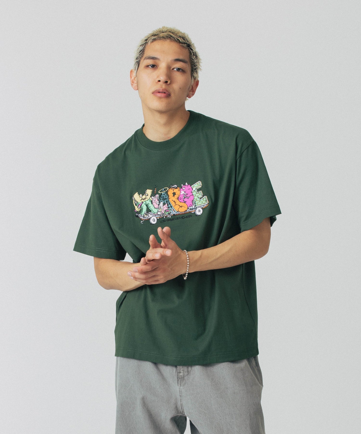X-Large Hangout S/S Tee maglietta verde cotone