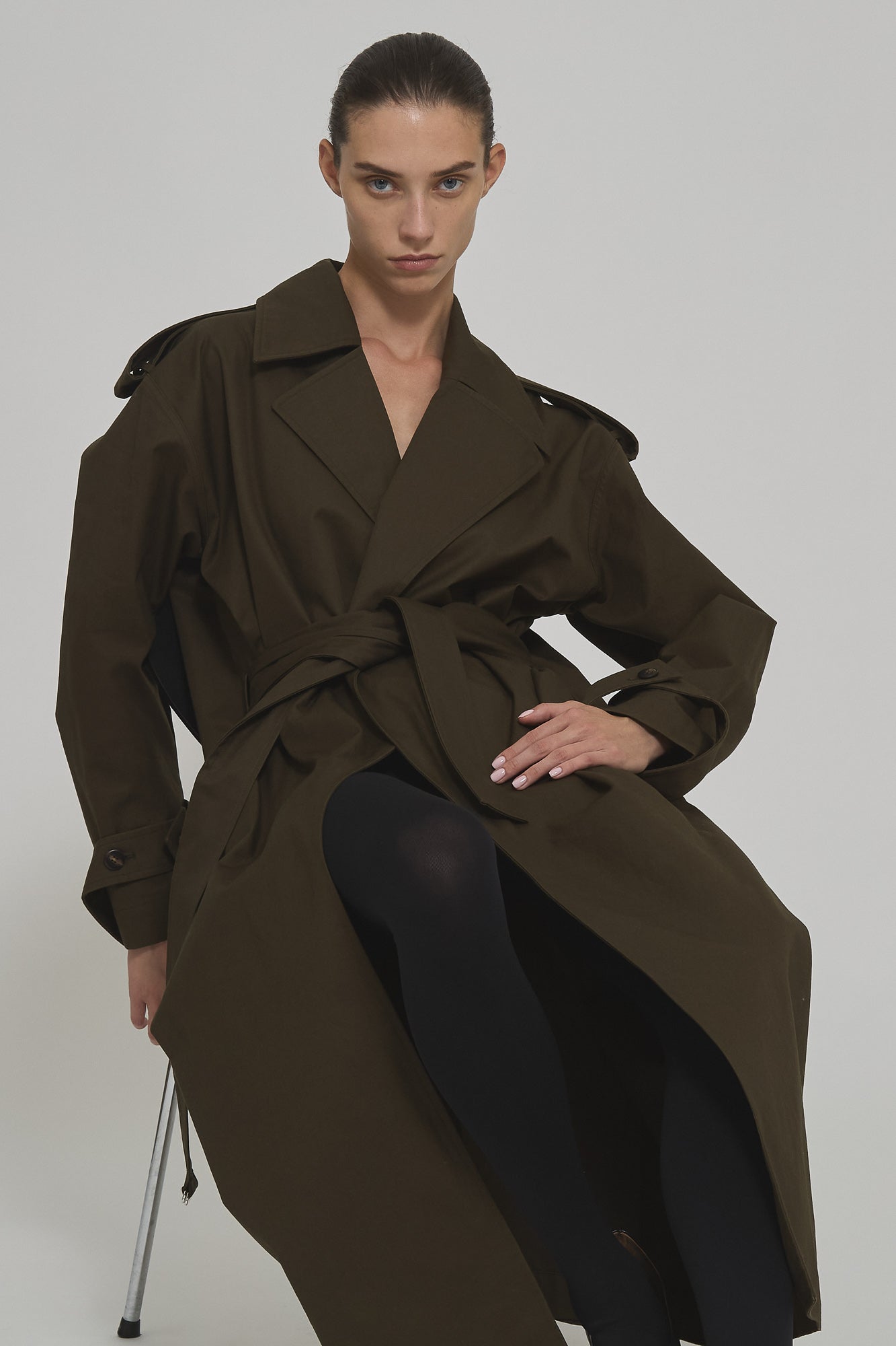 Sa Su Phi Valentina trench cotone verde militare