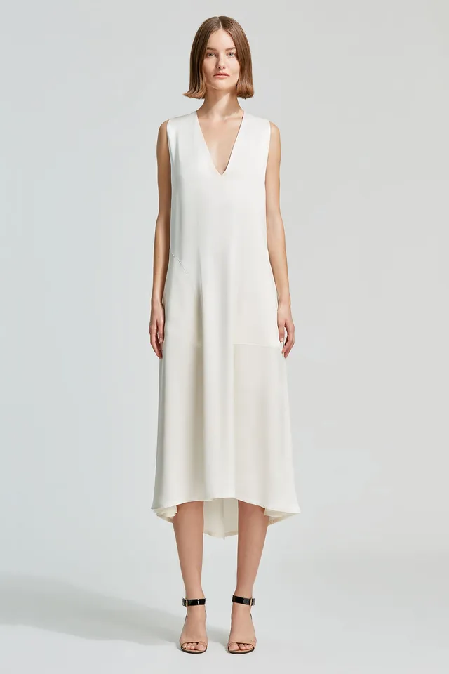 Sa Su Phi Serena abito midi double satin avorio