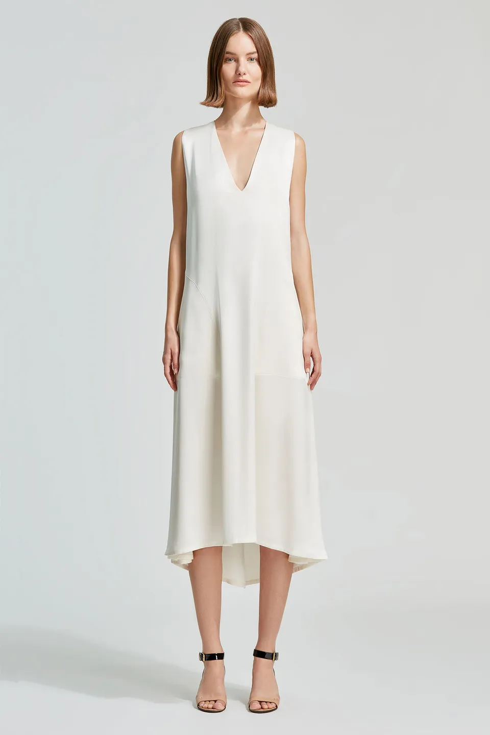 Sa Su Phi Serena abito midi double satin avorio
