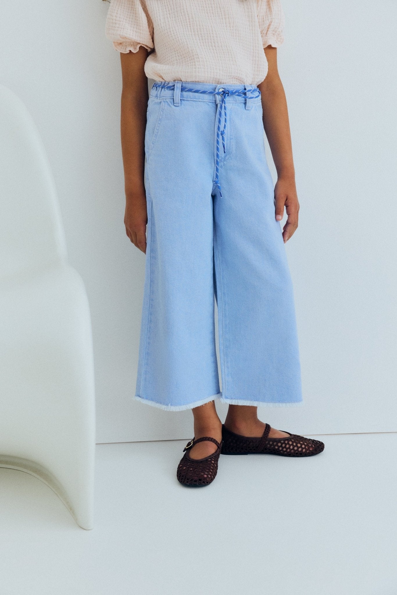 The New Society Lily Pant jeans denim chiaro bambina cotone