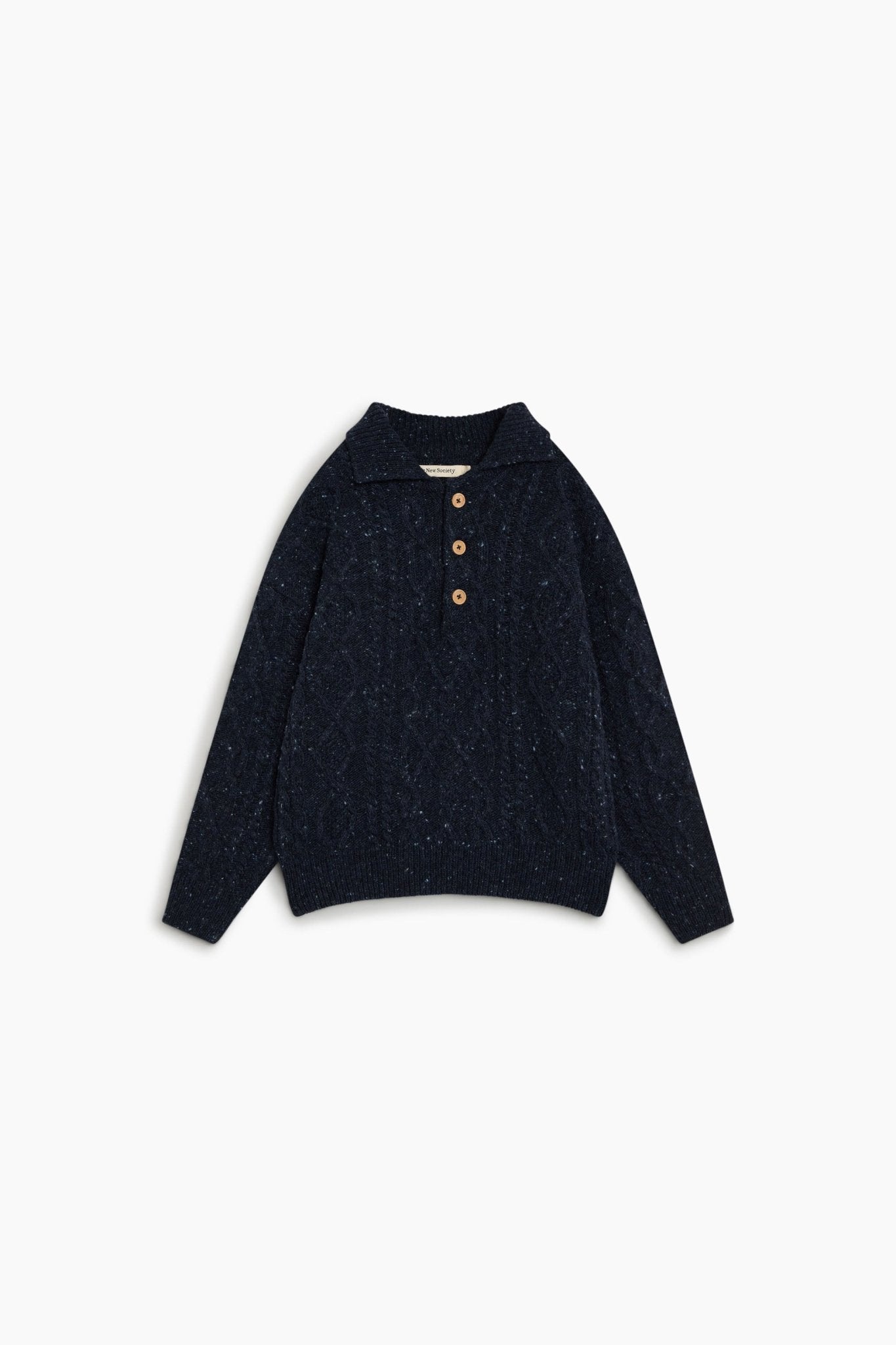 The New Society Solin polo donna nero lana