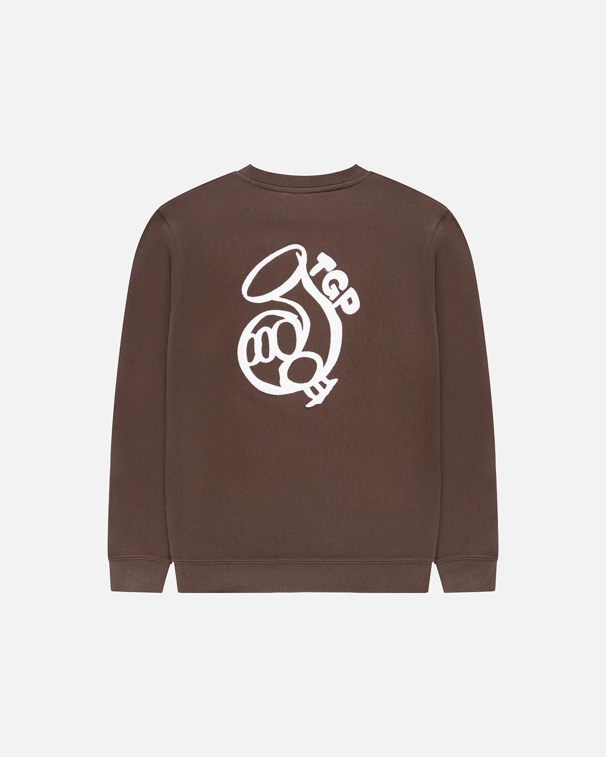 GOODPEOPLE Look Maglione Cotone Marrone Ricamo