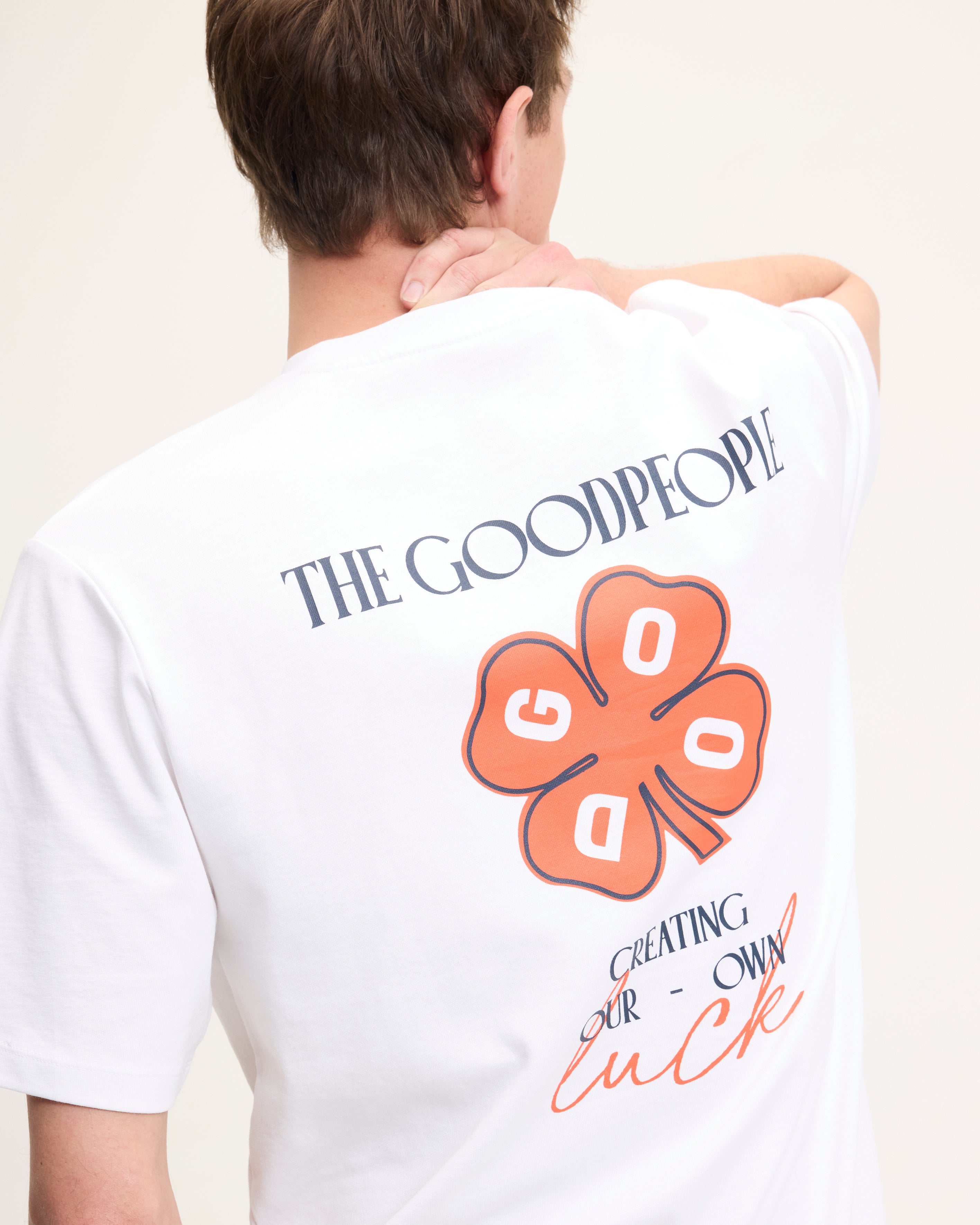 GOODPEOPLE Tlucky maglietta cotone bianca