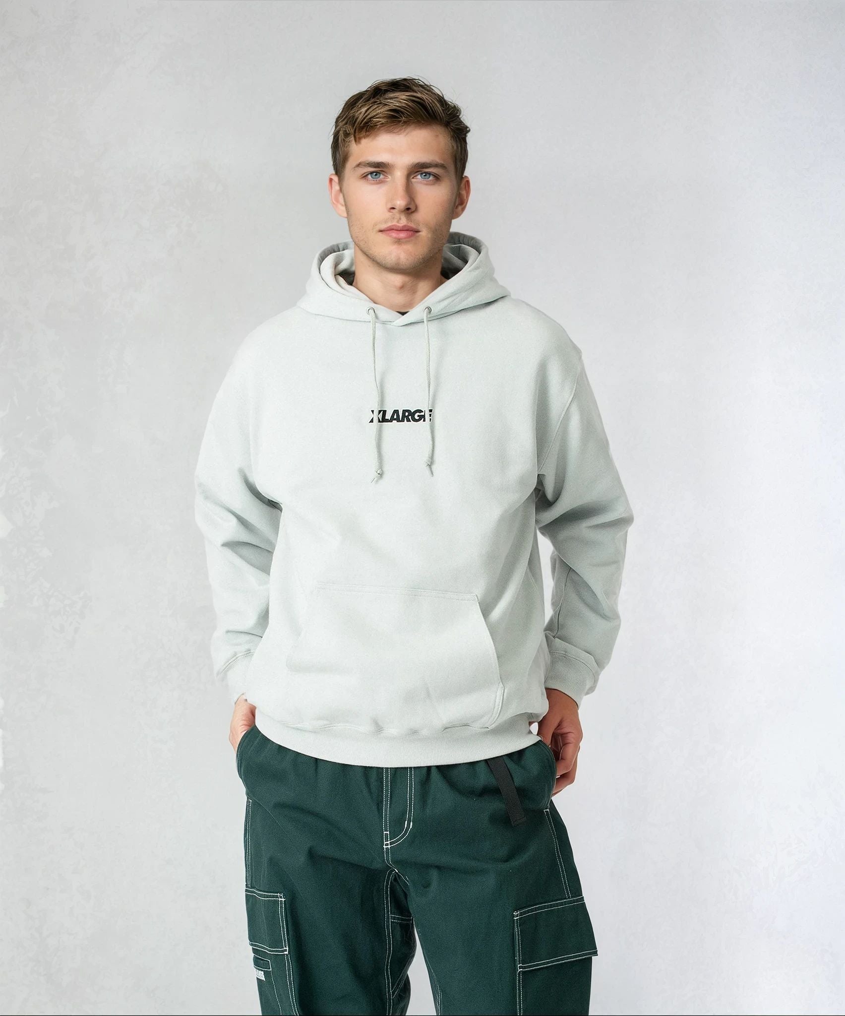X-Large Standard Logo felpa cappuccio nera cotone