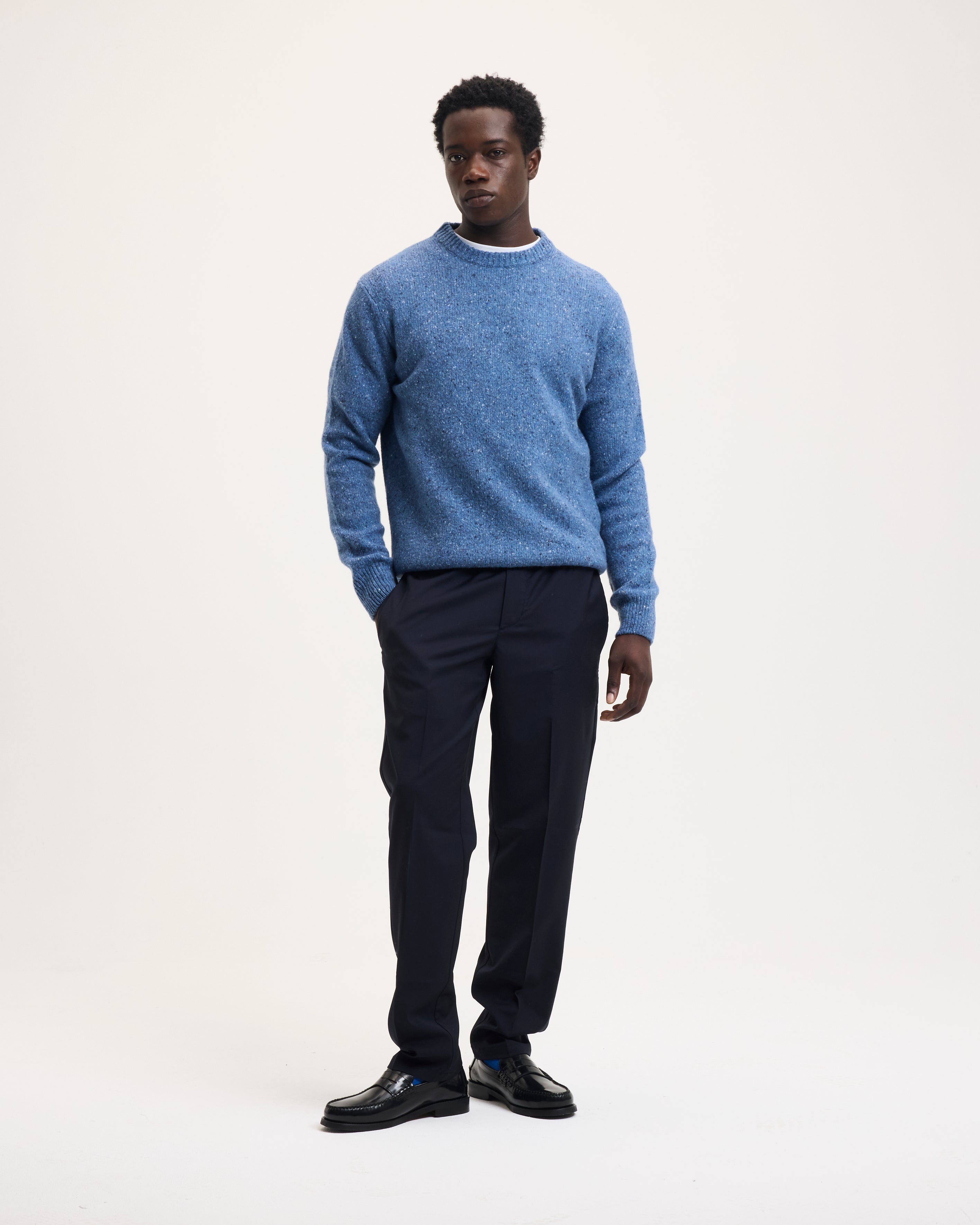 Goodpeople Kookai maglione blu denim misto lana