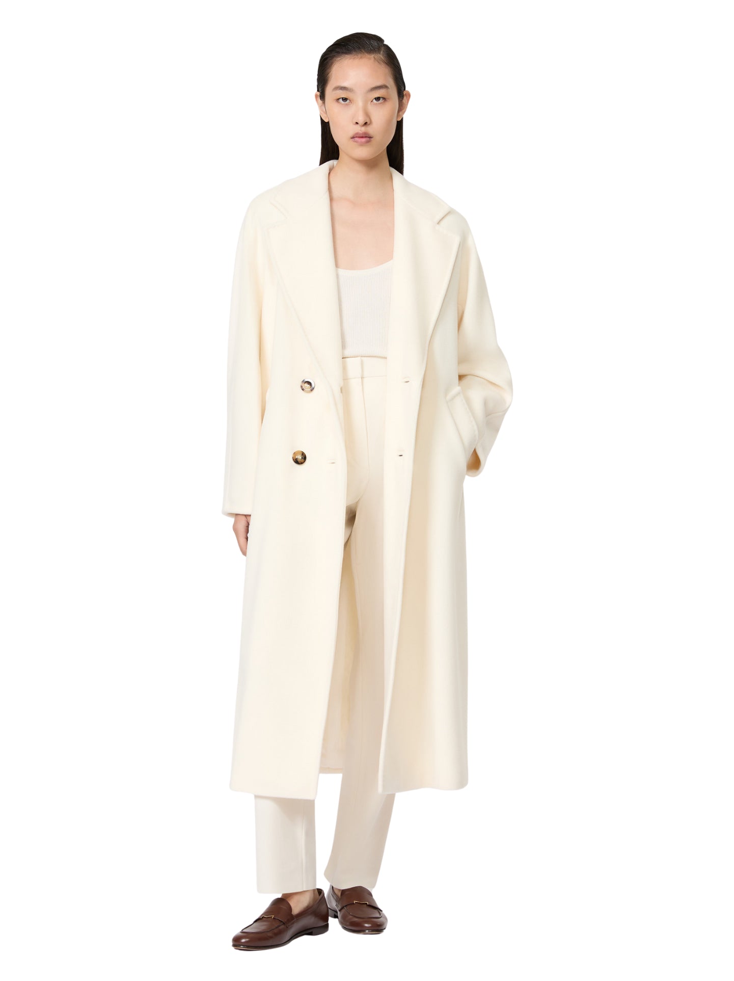 Max Mara Madame 101801 cappotto bianco 42 lana cachemire