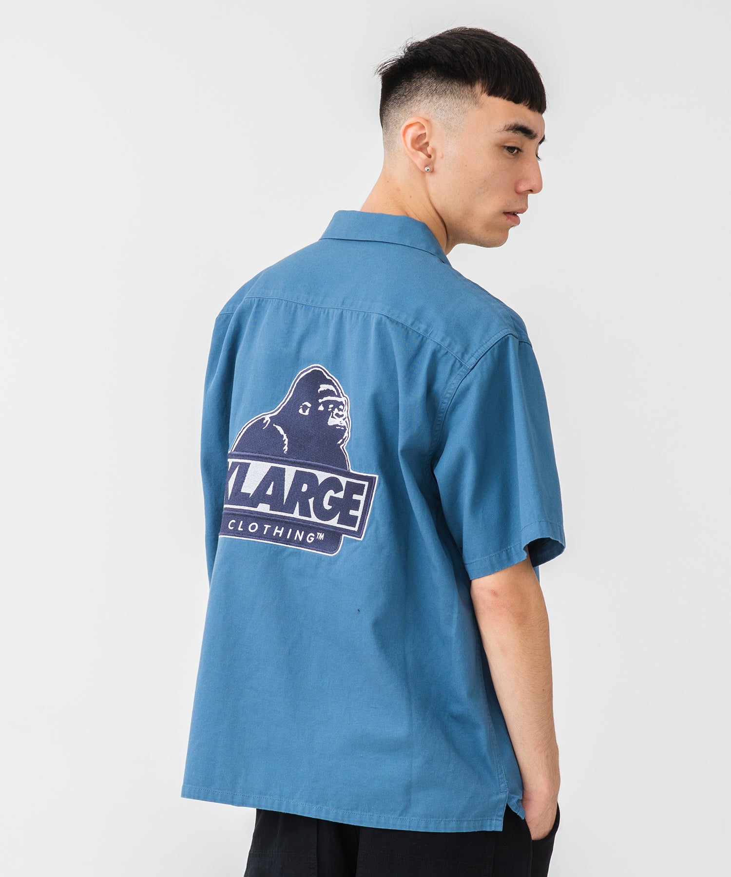 X-Large S/S OG Open Collar camicia bianca