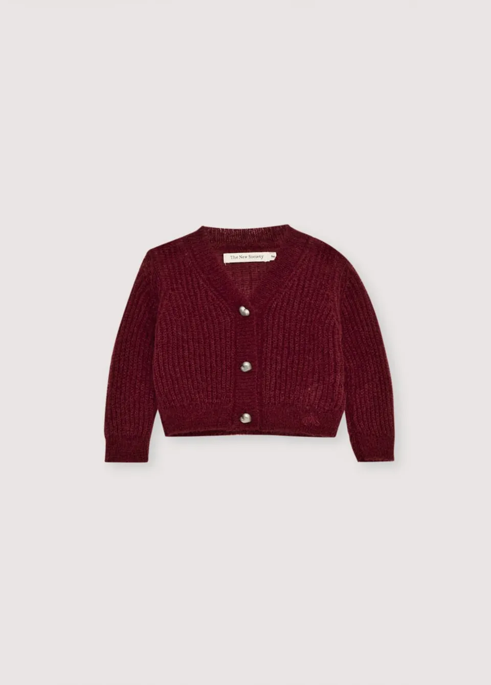 The New Society Lina cardigan neonato plum fantasy mohair