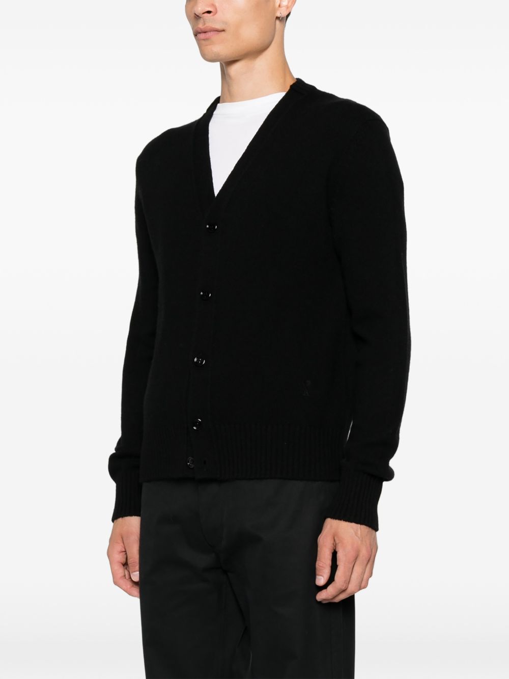 Ami HKC364 cardigan nero uomo essenziale