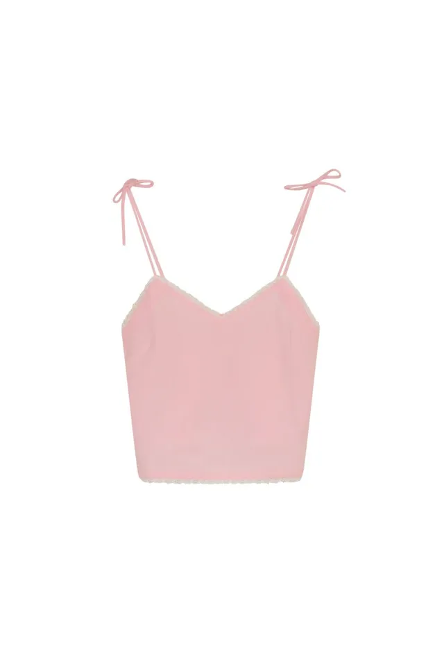 THE NEW SOCIETY Amaryllis Fairy Tale top lino con pizzo