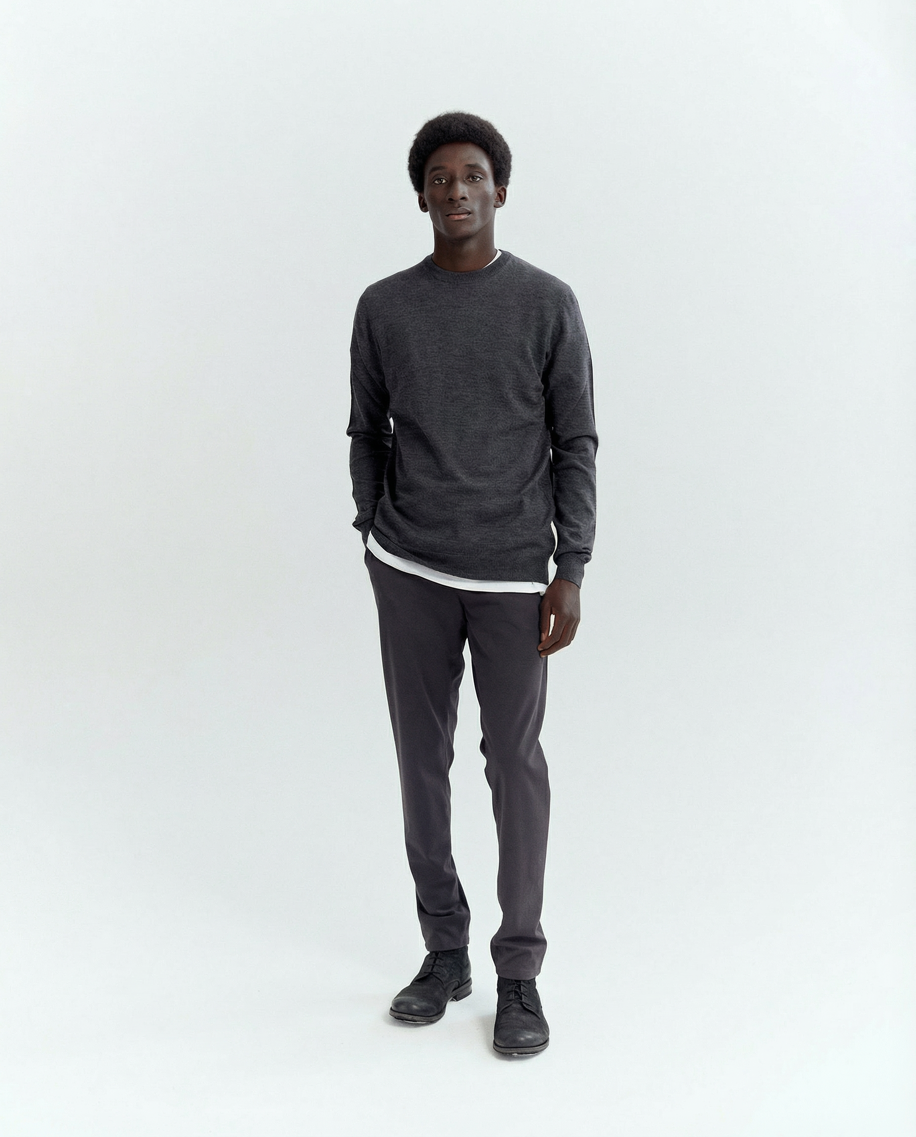 GOODPEOPLE Essential maglione merino lana grigio