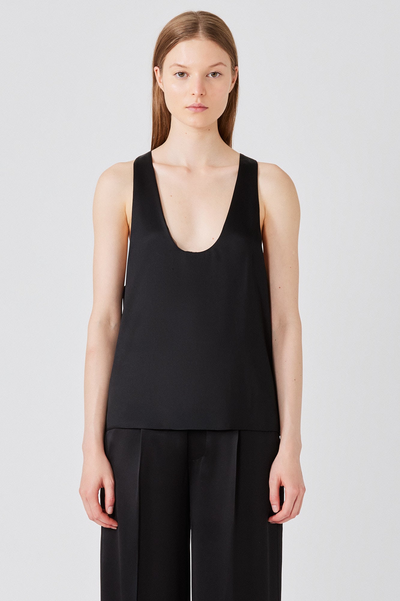 Sa Su Phi Canotta top doppio raso nero