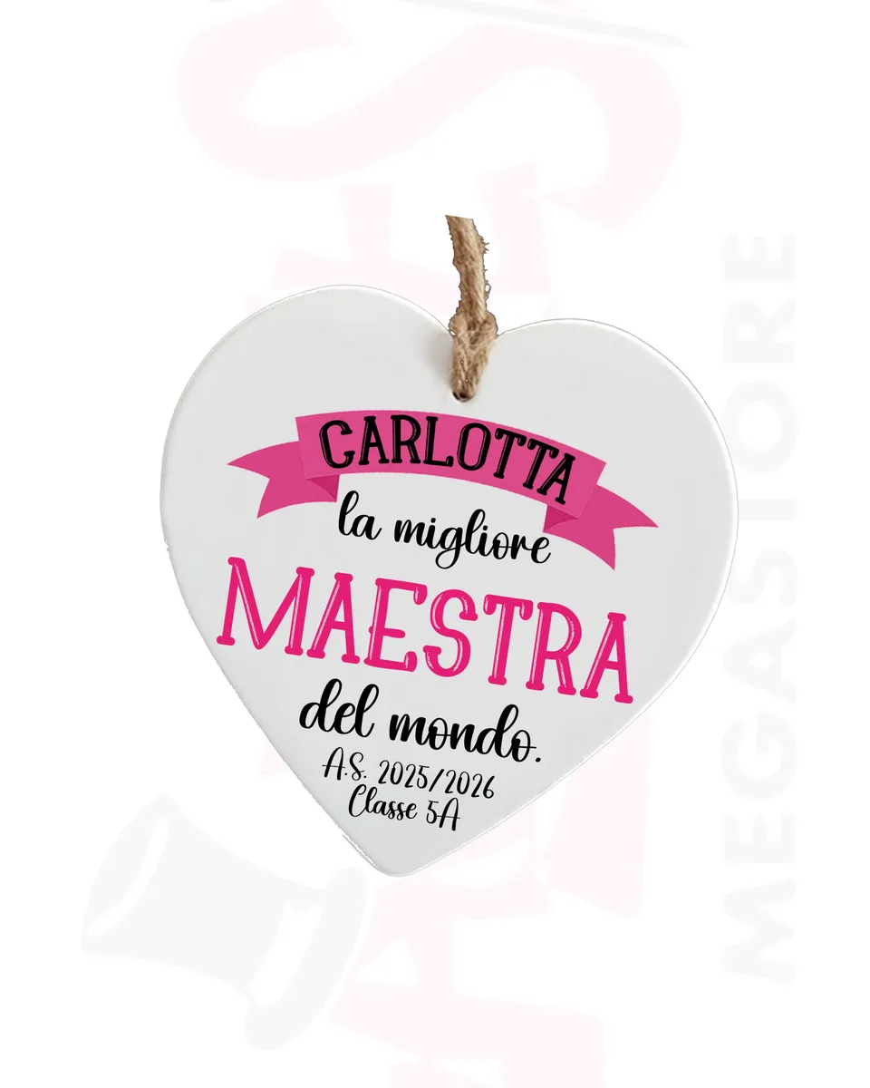 Mr. Gadgets Cuore ceramica regalo maestra personalizzato