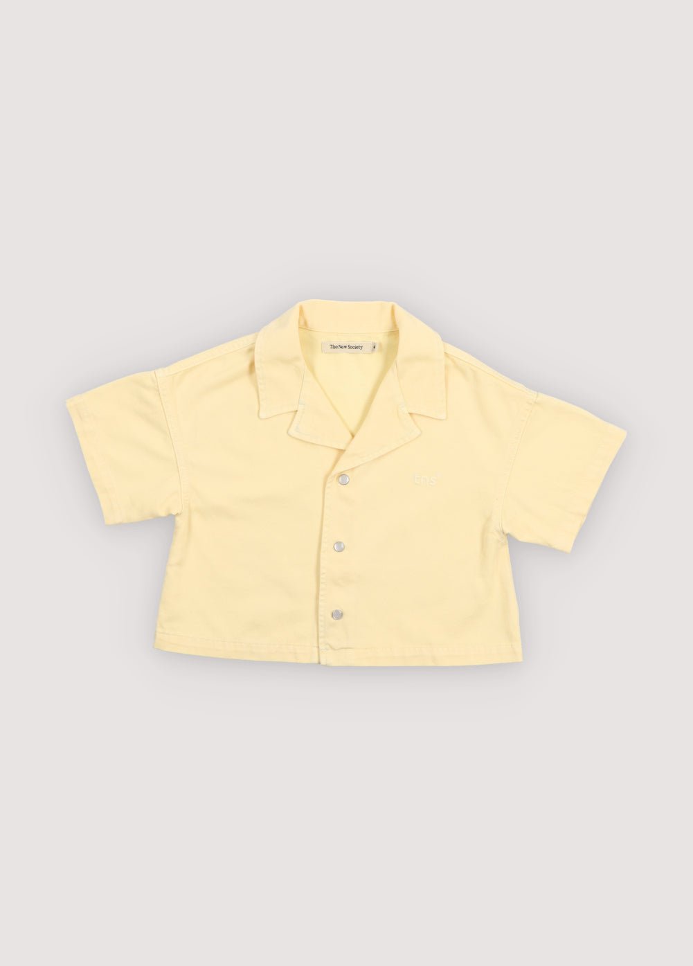 The New Society Bellis camicia bambina denim limone corto