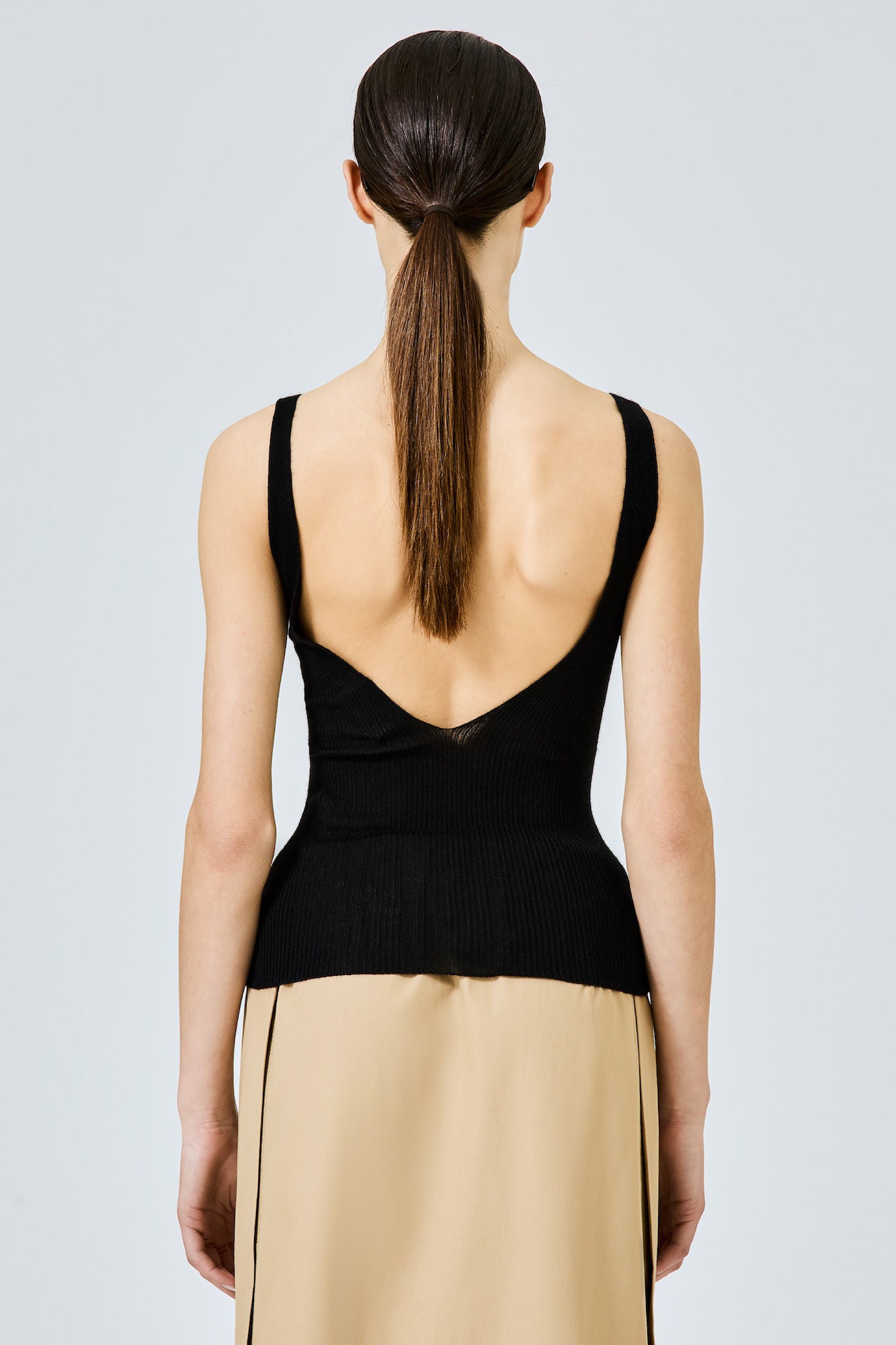 Sa Su Phi canotta coste cashmere nera 38