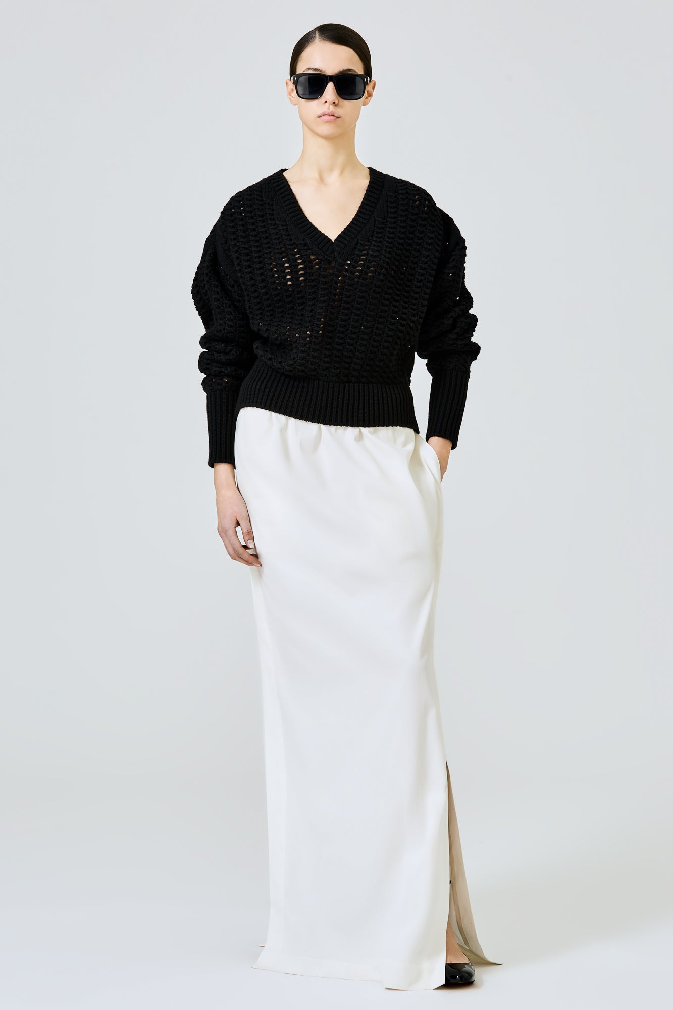 Sa Su Phi maglione cashmere scollo V nero