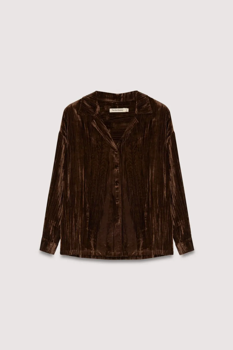 The New Society Brenda camicia donna marrone velluto