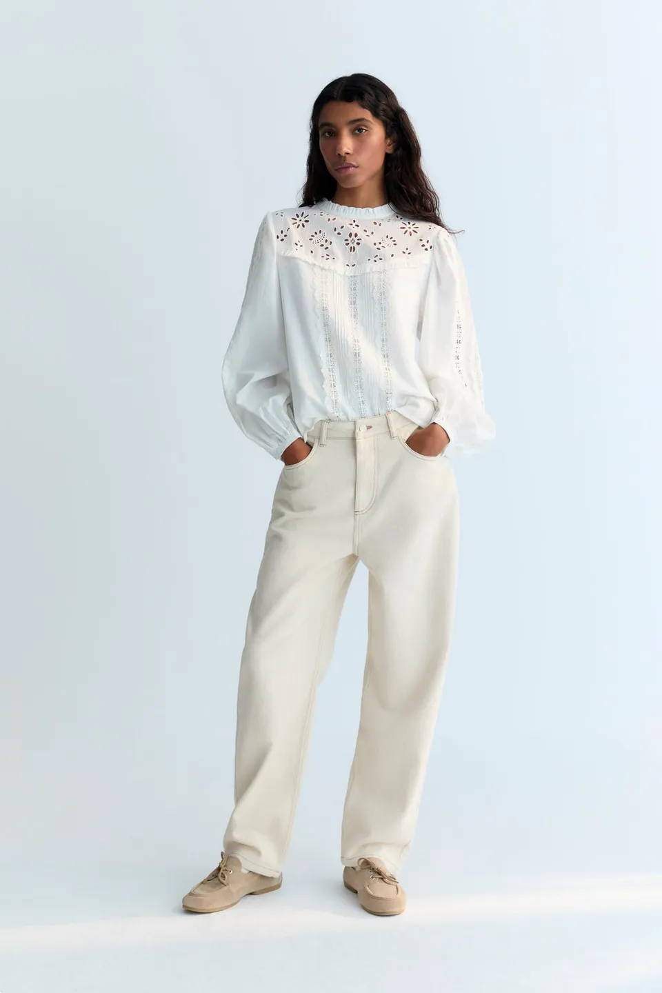 The New Society Denim Regular Pant jeans ecru 100% cotone