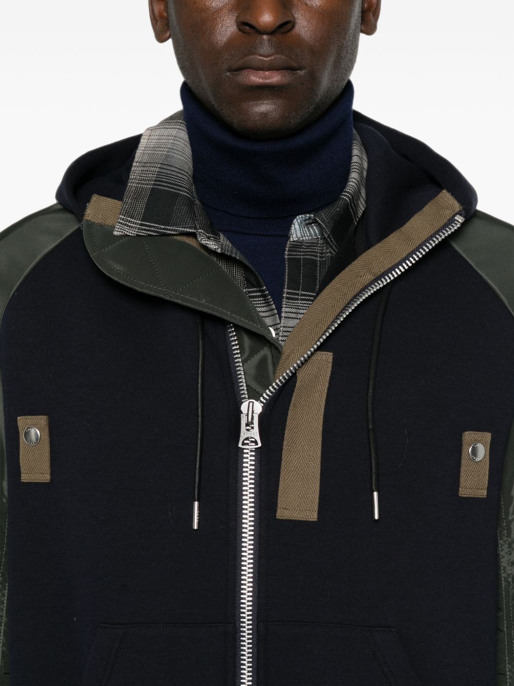 Sacai 26-04136M felpa navy khaki uomo