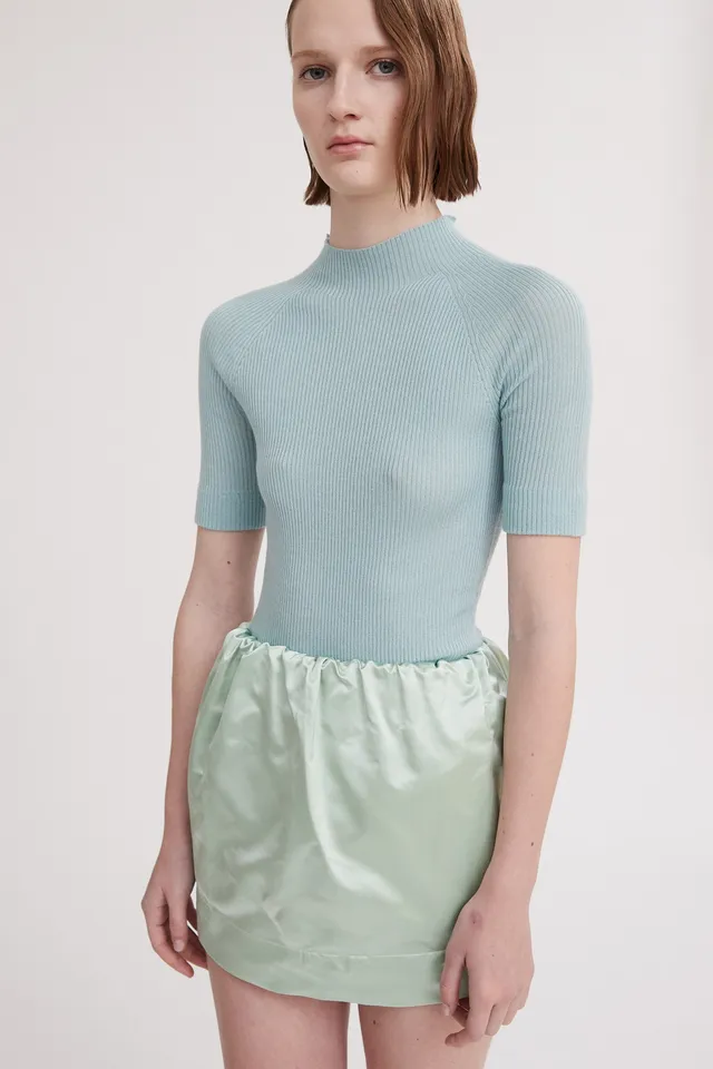 Sa Su Phi maglione lupetto maniche corte cashmere e seta coste