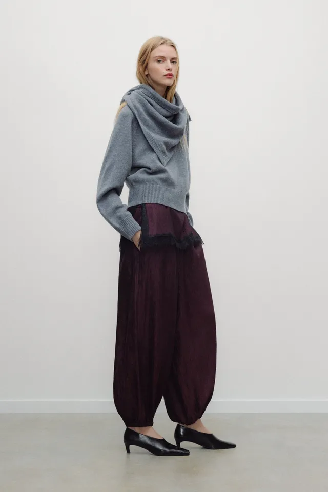 The New Society Halo Pantaloni Donna Viscosa Bordeaux