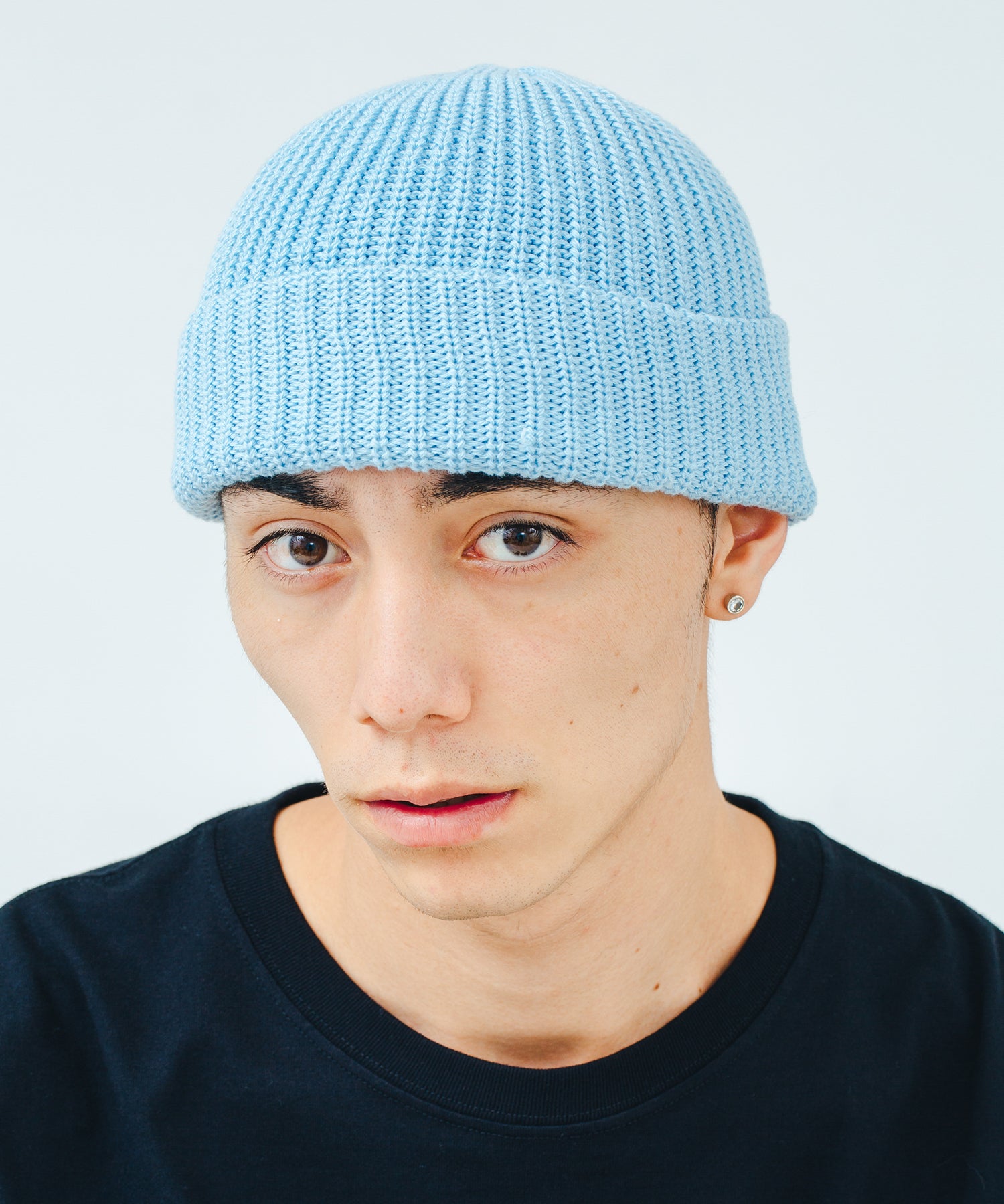 X-Large Logo Short Length Beanie cuffia nera cotone