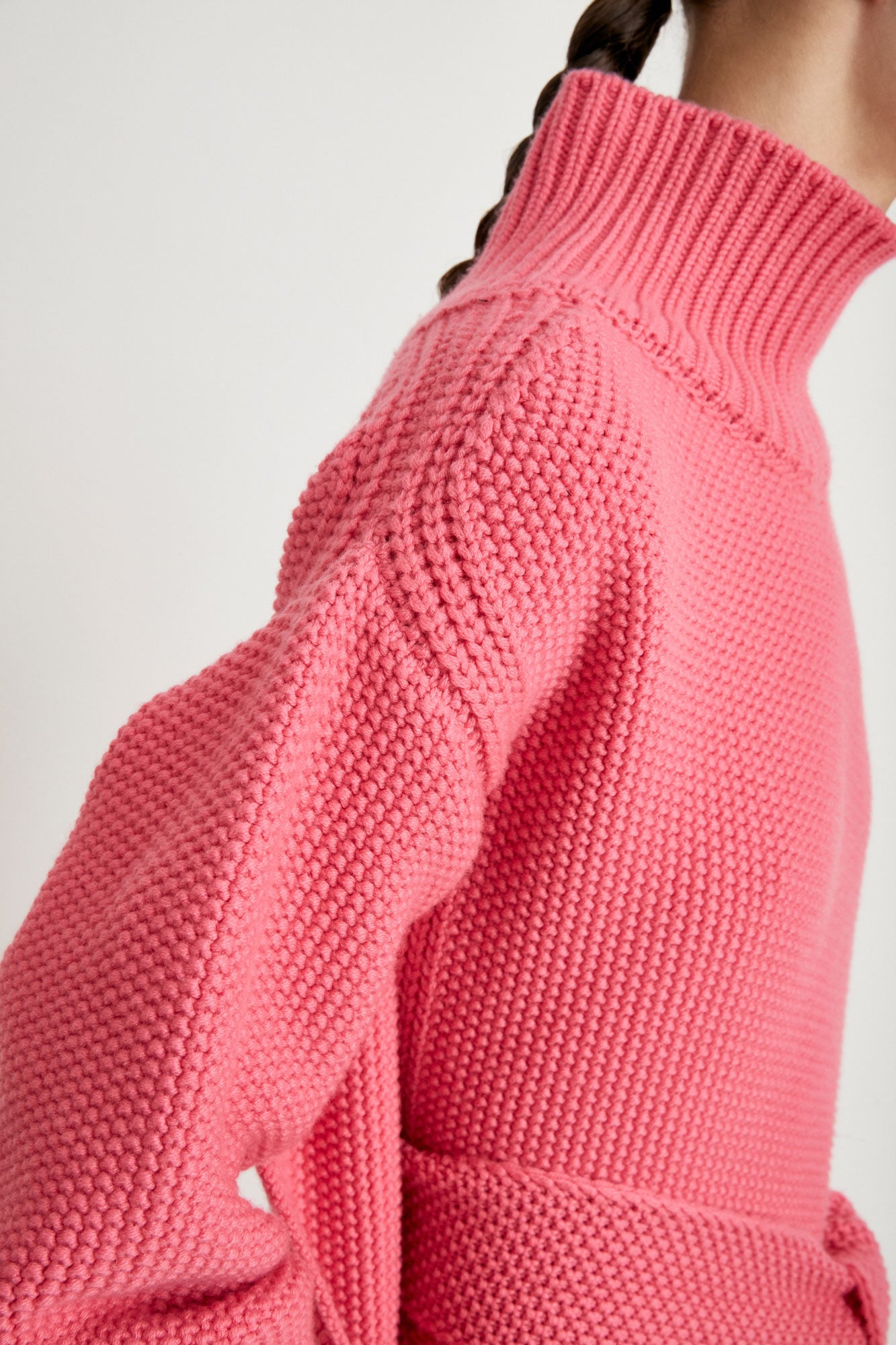 Sa Su Phi Abito Cashmere Collo Alto Cintura Rosa 38