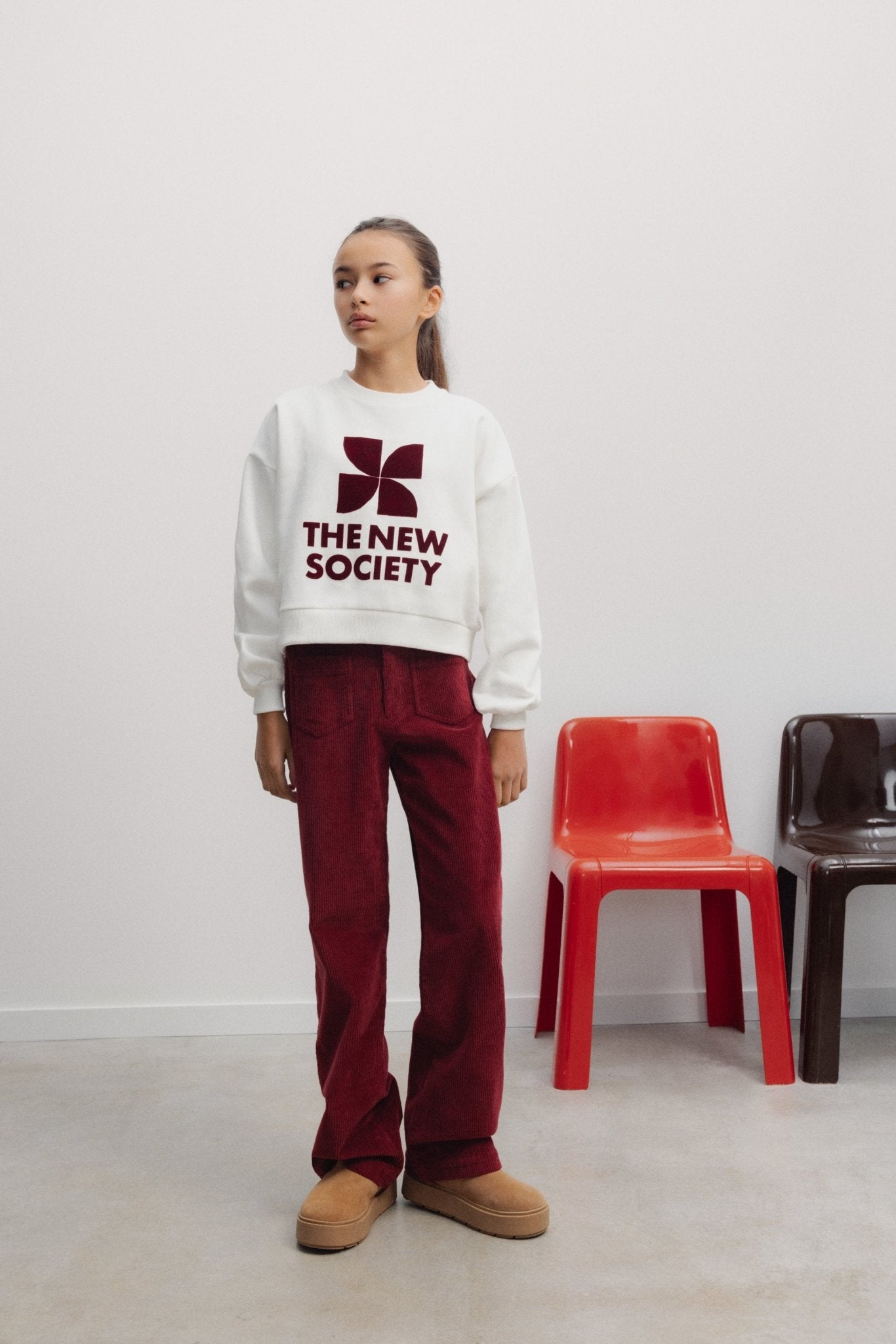 The New Society TNS Logo felpa teen Whisper White cotone