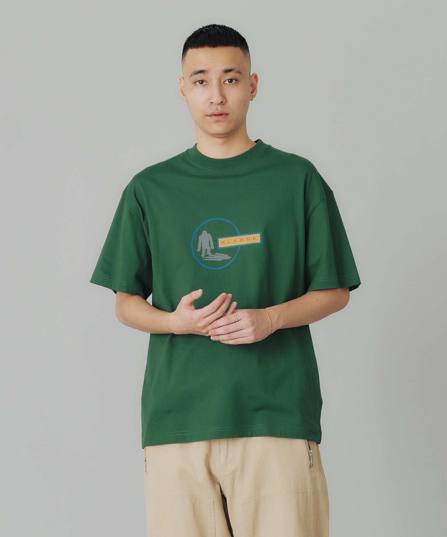 X-Large Uma maglietta maniche corte verde cotone