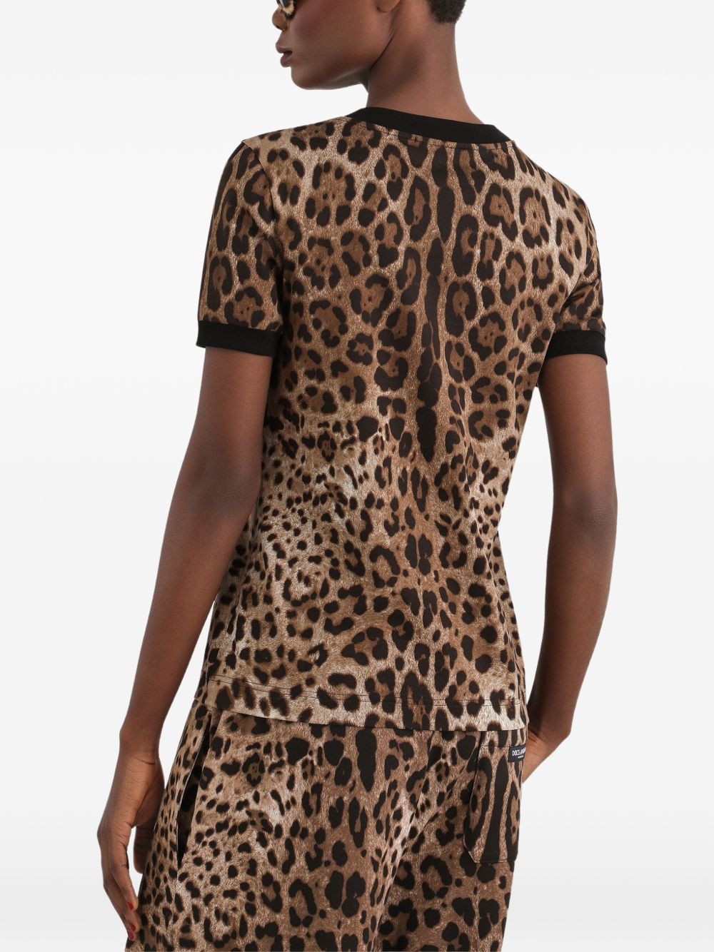 Dolce & Gabbana F8N08TFS78SHY13M t-shirt leopardata donna