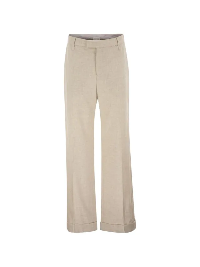 Brunello Cucinelli MB162P8492 pantaloni avorio donna