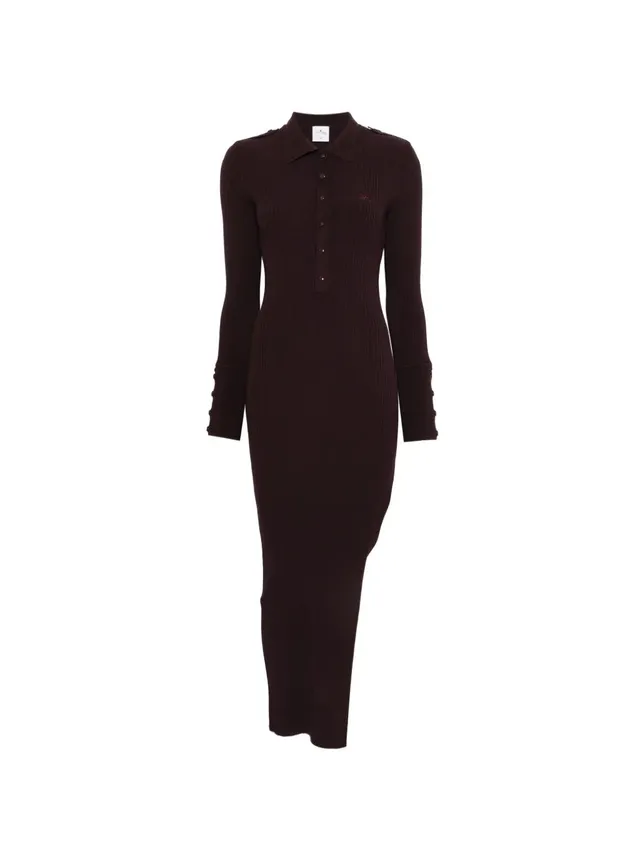 Courreges 326MRO906FI0001 abito lungo donna bordeaux