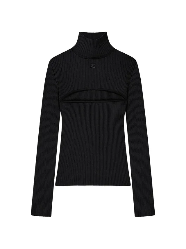 Courreges 326MPU289FI0001 maglia nera donna