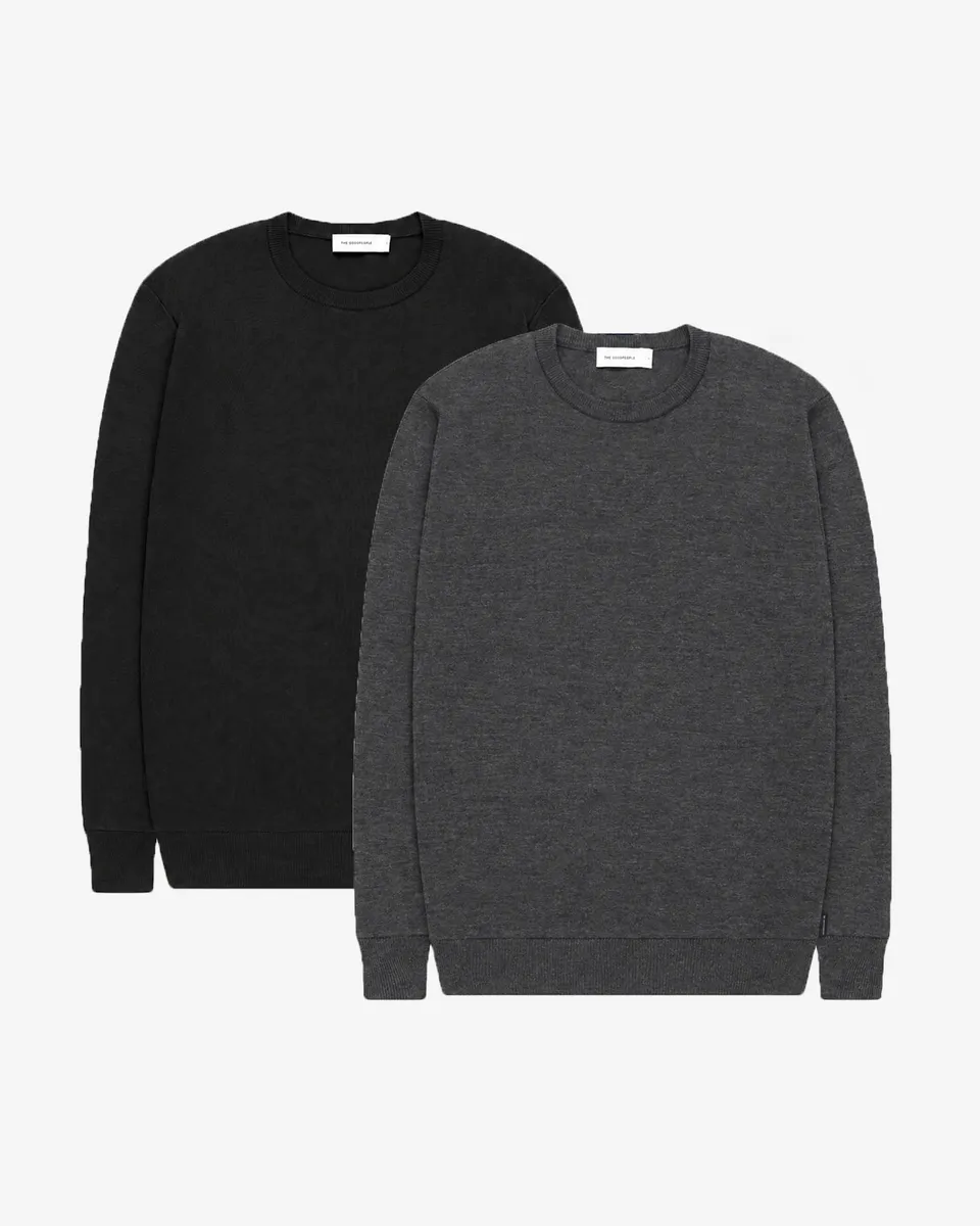 Goodpeople Essential Merino maglione lana 2-pack morbido