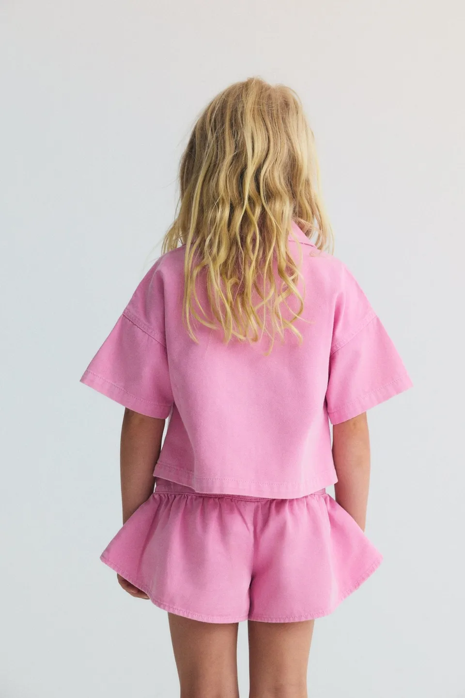 The New Society Bellis Shorts bambina cotone rosa denim