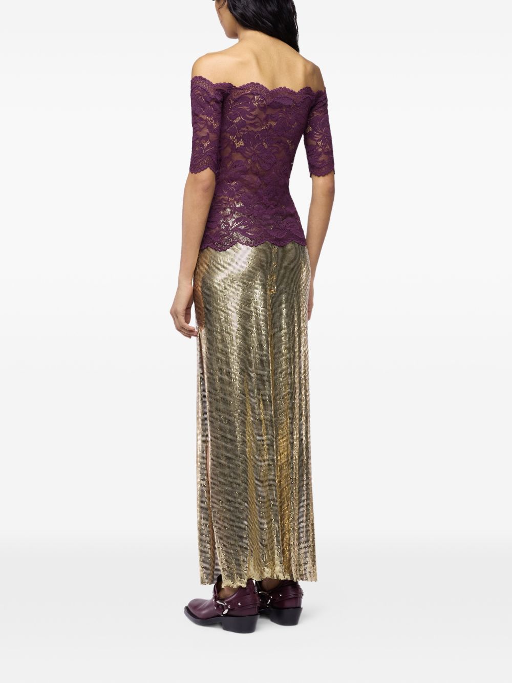 Rabanne 26AJT0697PA0170 Top Magenta Purple Donna